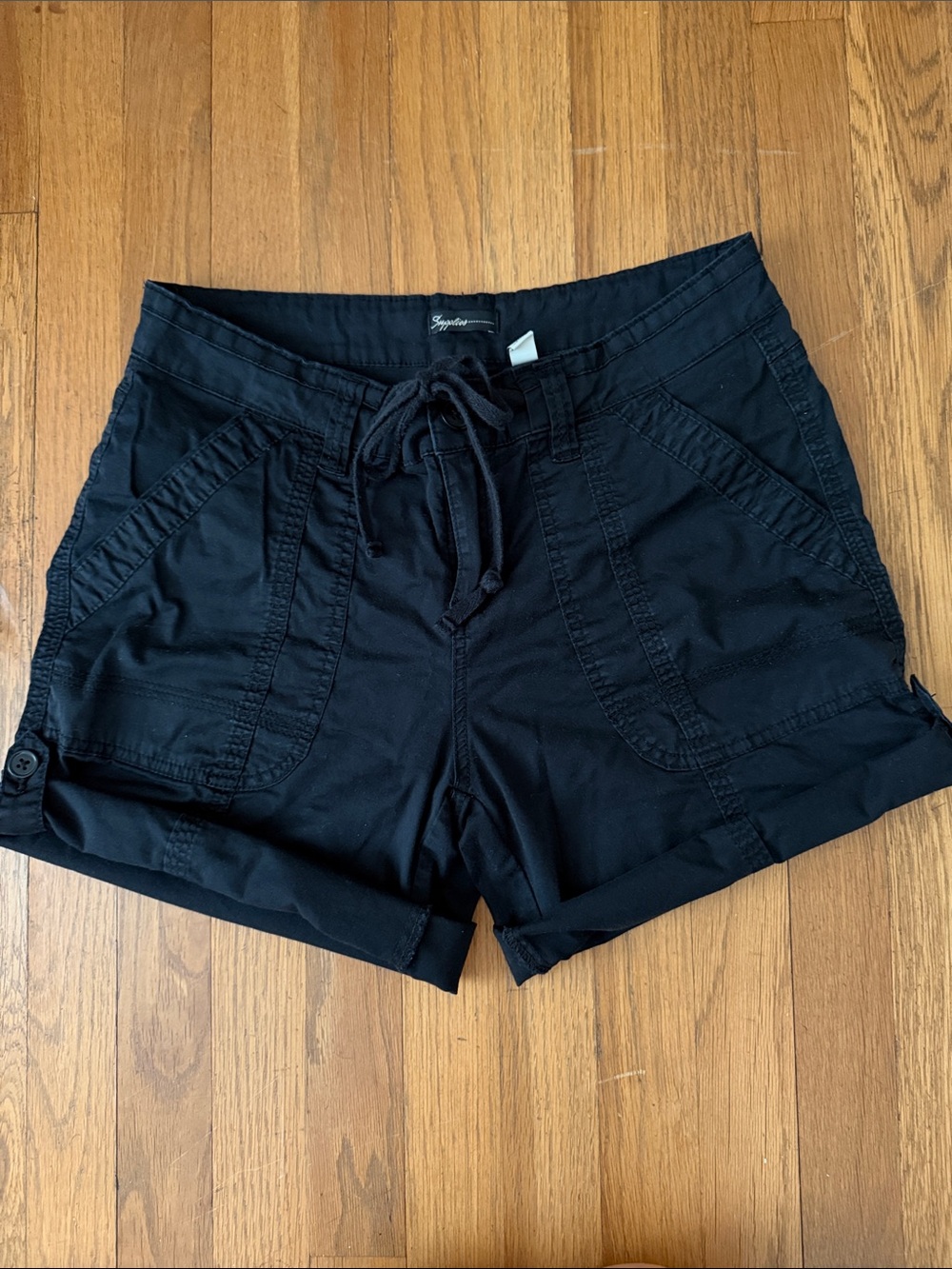 Union Bay Supplies convertible black cotton shorts. Size 8. - Picture 5 of 9